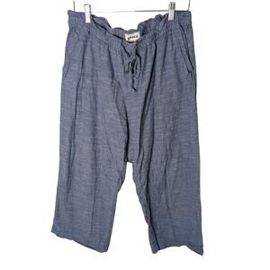 Pact Sunday 100% Organic Cotton Blue Wide Leg Crop Pants Women’s XL Sustainable